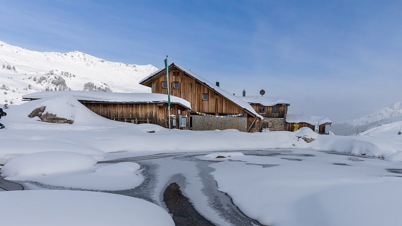 Die Lizumer Hütte in dem Tuxer Alpen