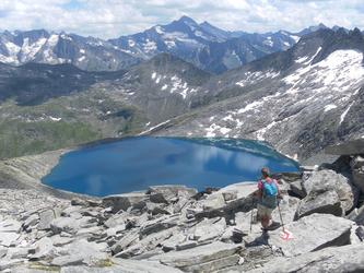 Blick von der Zillerplattenscharte auf den Eissee