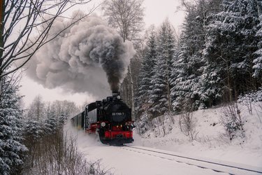 Die Fichtelbergbahn im Erzgebirge wird uns nach Oberwiesenthal bringen...